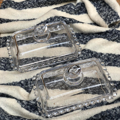 Glass Butter Tray with Box 6.5x4x4 inch