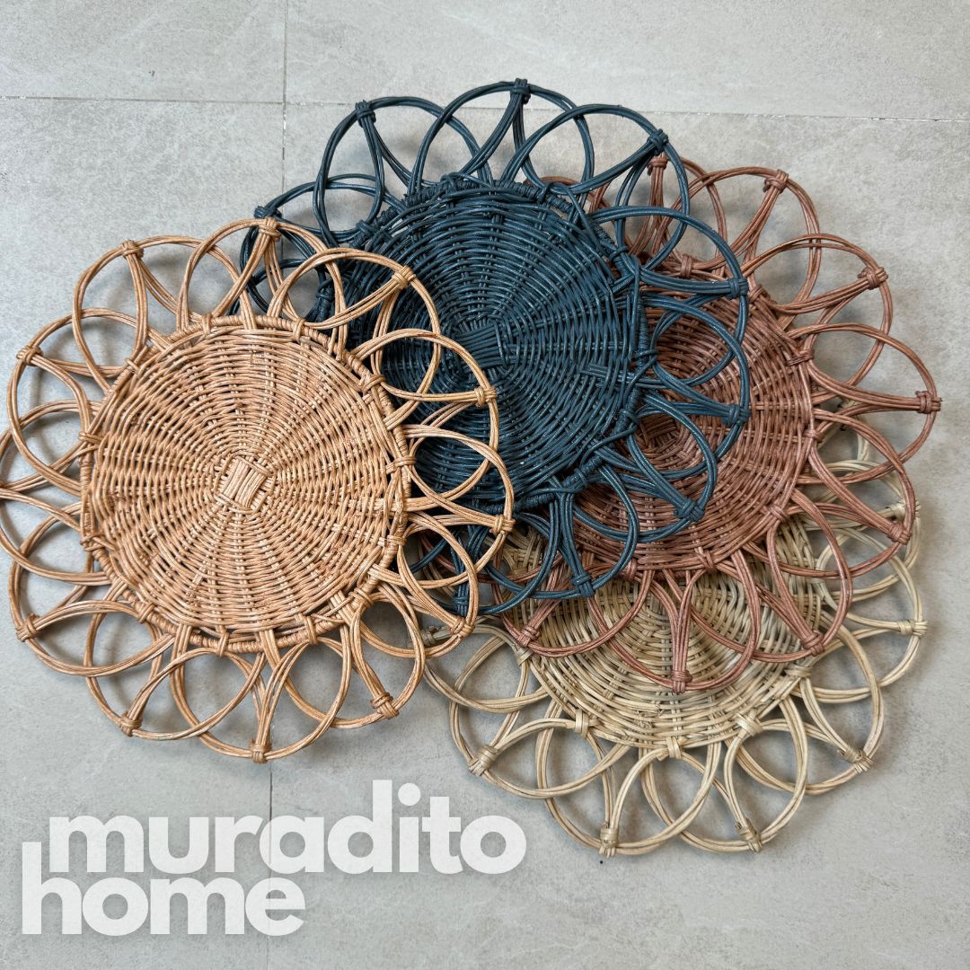 MURADITOHOME Local Rattan Placemats 13.5 inches Native