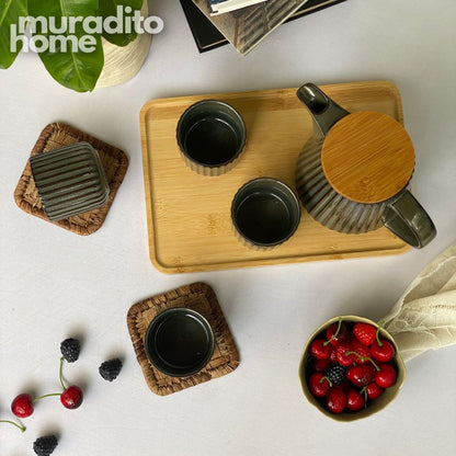 MURADITOHOME Moriko Teapot Set 800ml and 4 Cups 200 ml