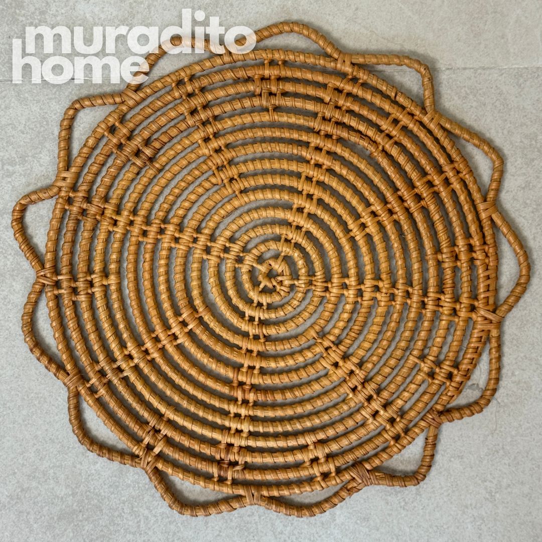 MURADITOHOME Luntian, Marikit & Tala  Local Rattan Placemats 13 inches Native