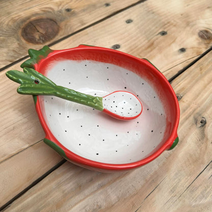 Fruit Ceramic Cereal Bowl with Teaspoon