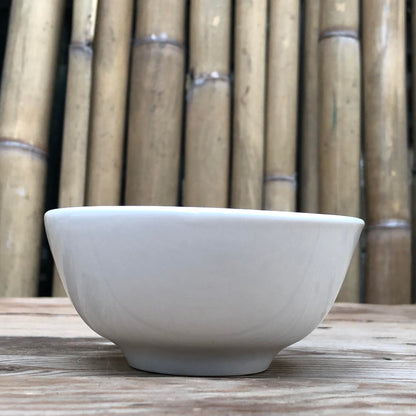 Round Plain White Ceramic Dinnerware Collection