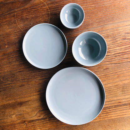 MURADITOHOME Light Blue Ceramic Dinner Plate, Salad Plate & Bowl Collection