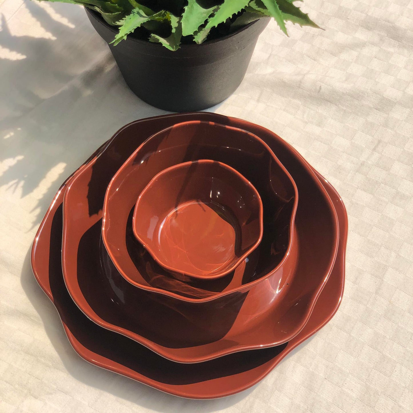 Lori Plate Orange 10.75 inch Lori Plate Orange 9x2 Lori Bowl Orange 5.75x3.25 Lori Bowl Orange 4x2