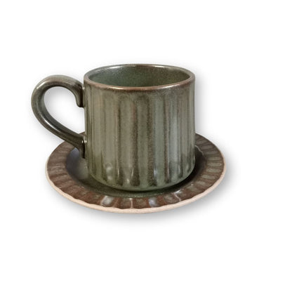 MURADITOHOME Kivra Stoneware Cup and Saucer Collection