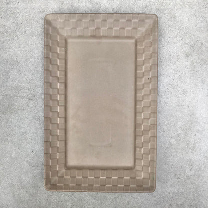 MURADITOHOME Checkered Grey Rectangular Plate 12.5x8 inch