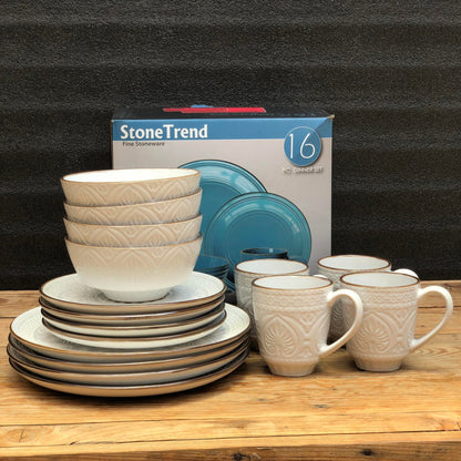 Noah 16 Piece Set Fine Stoneware Plate