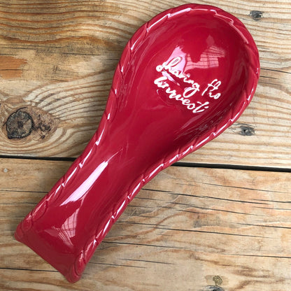 Ceramic Spoon Rest 8.5x4x1.5 inch