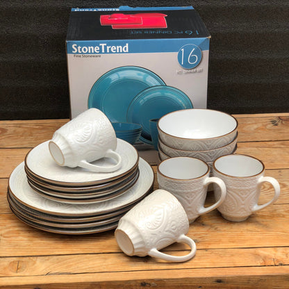 Noah 16 Piece Set Fine Stoneware Plate