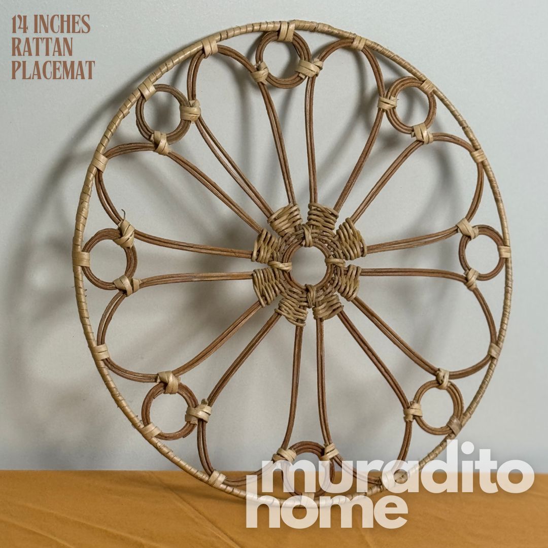 MURADITOHOME Sinag Local Rattan Placemats 14 inches Native