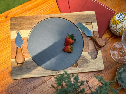Lumira Cheese Board & Knives with Slate