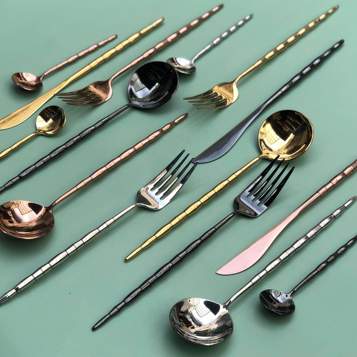 Lucille 4 pcs Matte Polish Cutlery Set ( Spoon, Fork, Knife & Teaspoon )