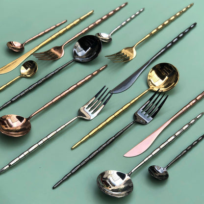 Lucille 4 pcs Matte Polish Cutlery Set ( Spoon, Fork, Knife & Teaspoon )