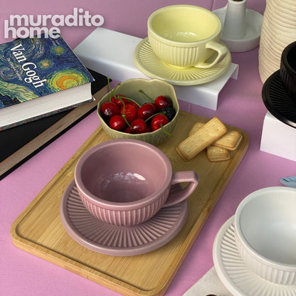 MURADITOHOME Firao and Velura Ceramic Cup and Saucer 290 ml