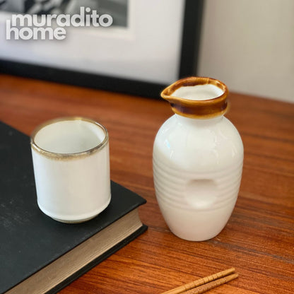 MURADITOHOME Hanatsuki Ceramic Japanese Cup and Creaner Jar Collection