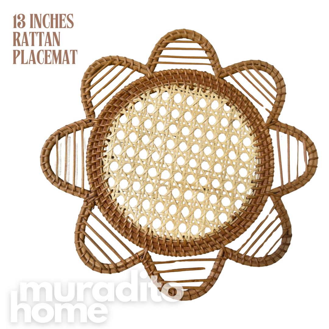 MURADITOHOME Mayumi & Mutya Local Rattan Placemats 13 inches Native
