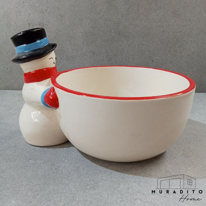 MURADITOHOME Holiday Christmas Bowl 8x6.5x3 inch
