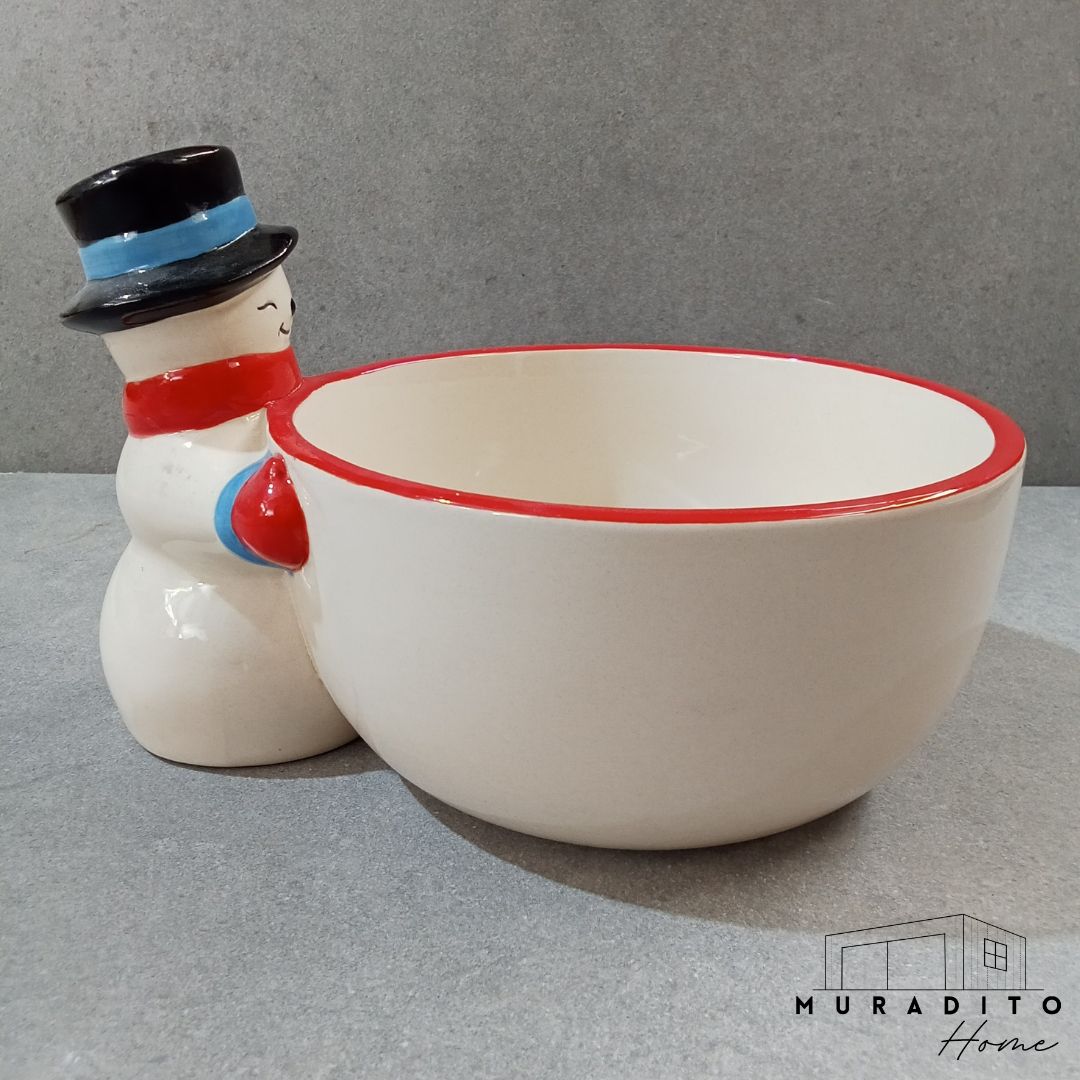 MURADITOHOME Holiday Christmas Bowl 8x6.5x3 inch