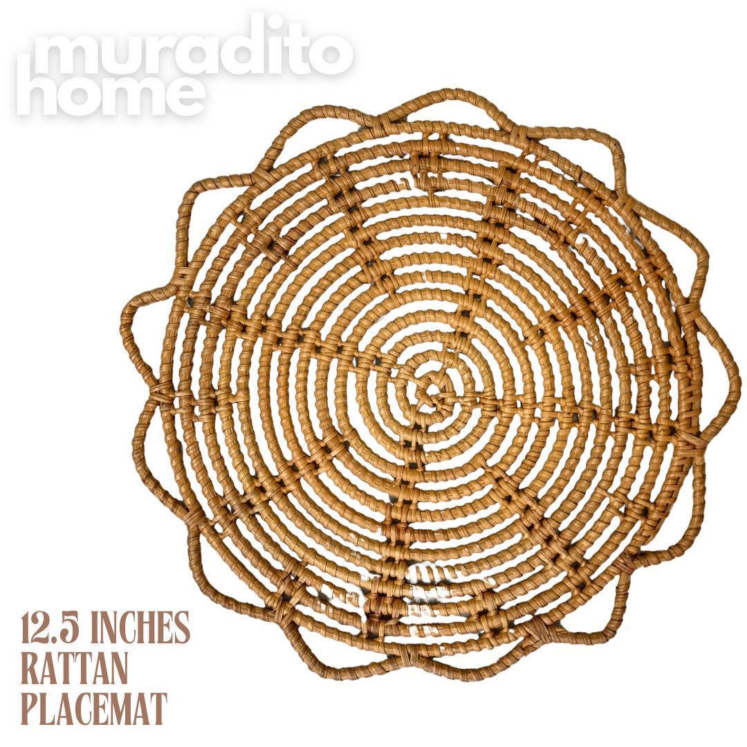 MURADITOHOME Luntian, Marikit & Tala  Local Rattan Placemats 13 inches Native