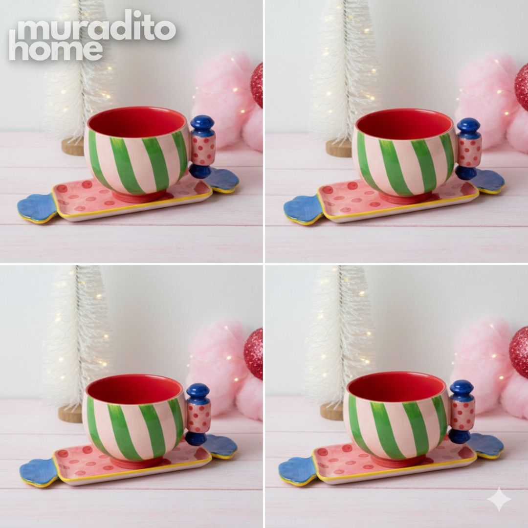 MURADITOHOME Caramella Ceramic Serving Tray and Mug Collection