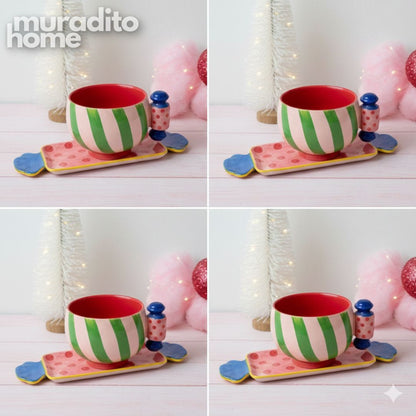 MURADITOHOME Caramella Ceramic Serving Tray and Mug Collection