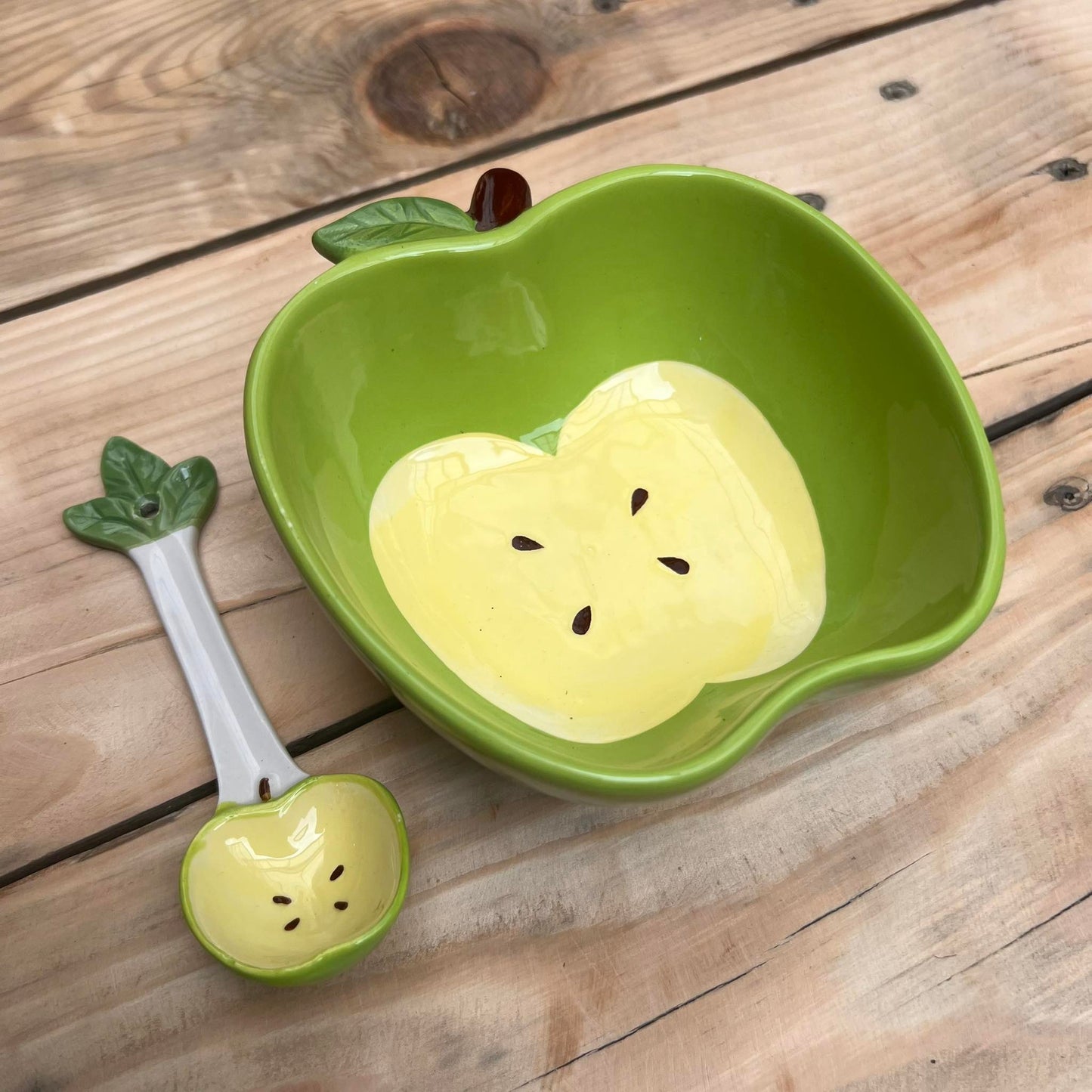 Fruit Ceramic Cereal Bowl with Teaspoon