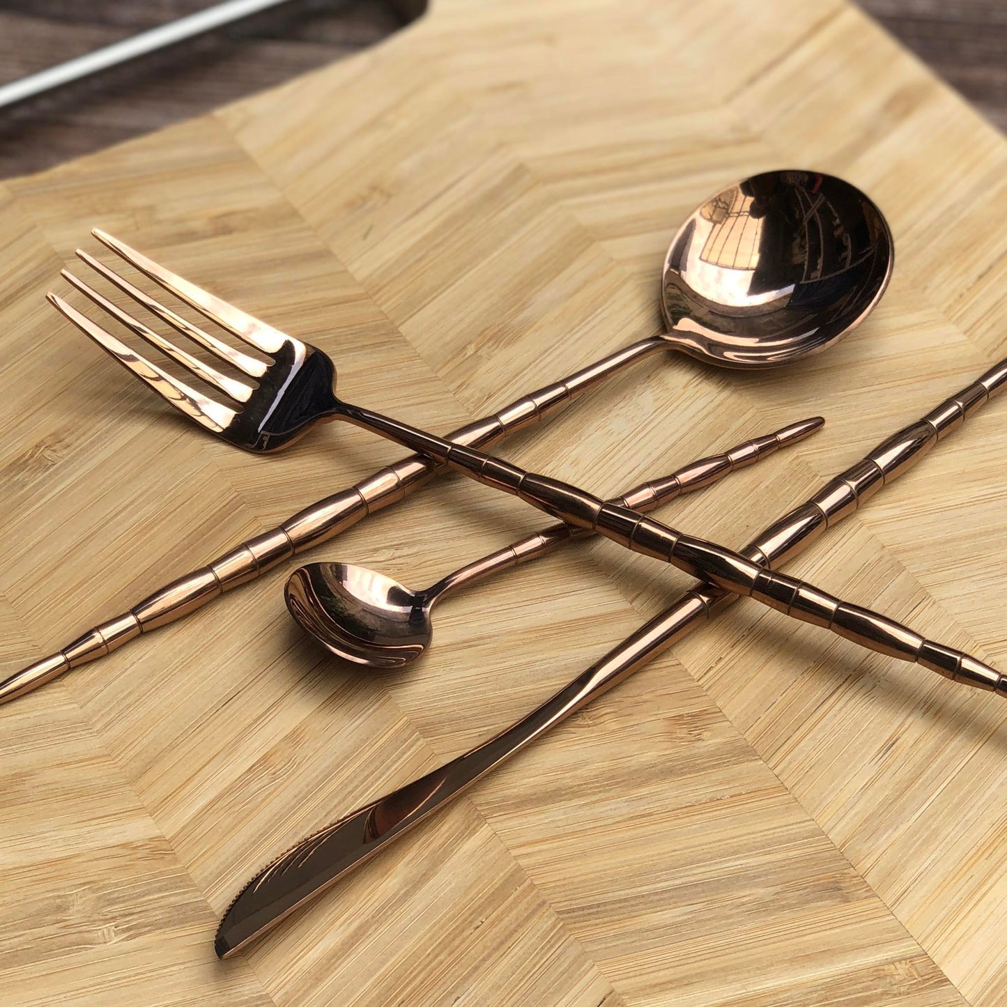 Lucille 4 pcs Matte Polish Cutlery Set ( Spoon, Fork, Knife & Teaspoon )