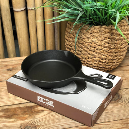 Sizzling Plate Round with Wood Holder 8.75 inch