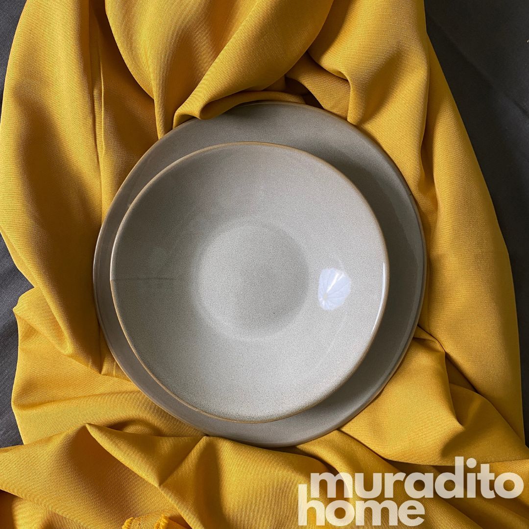 Stoneware Salad Bowl & Dinner Plate 8.7-11.5 inches