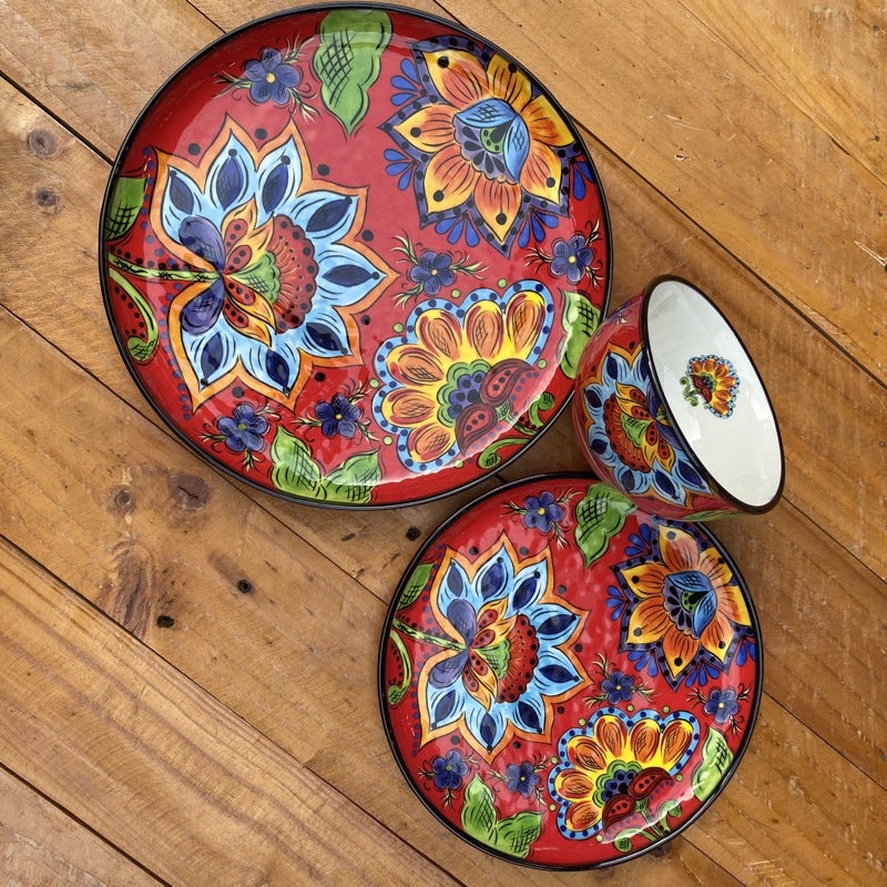 RESTOCKED!!!! Moroccan CERAMIC PLATE SET (11” & 8.5”) (10” & 8”) TABLEWARE PLATES Plato dinnerware