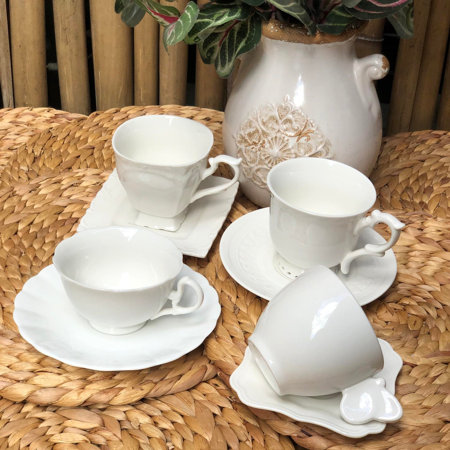 Ceramic White Teacup Collection