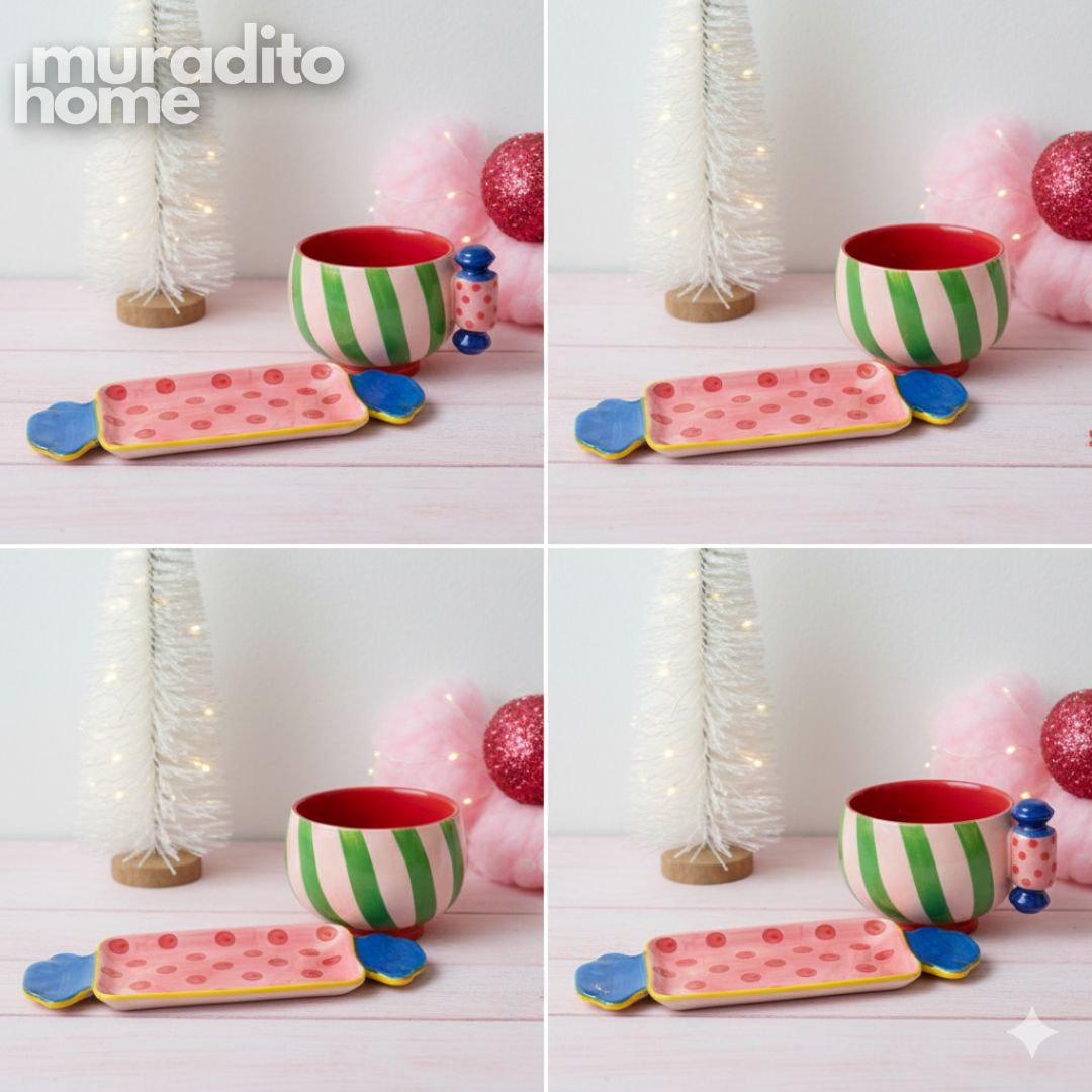 MURADITOHOME Caramella Ceramic Serving Tray and Mug Collection