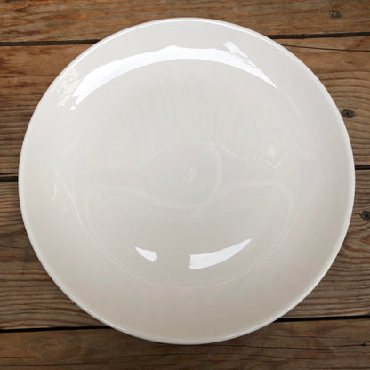 Round Plain White Ceramic Dinnerware Collection