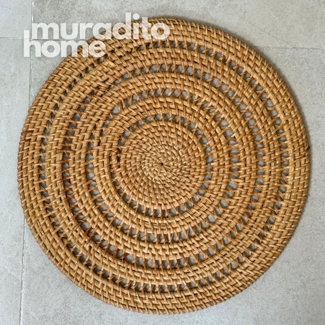 MURADITOHOME Luntian, Marikit & Tala  Local Rattan Placemats 13 inches Native
