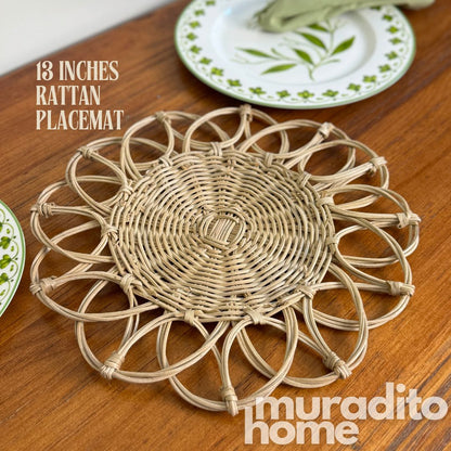 MURADITOHOME Local Rattan Placemats 13.5 inches Native