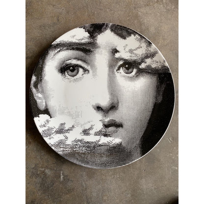 Fornasetti plates porcelain Plate salad plate 8" and 10" Black and white w/hook Batch 1