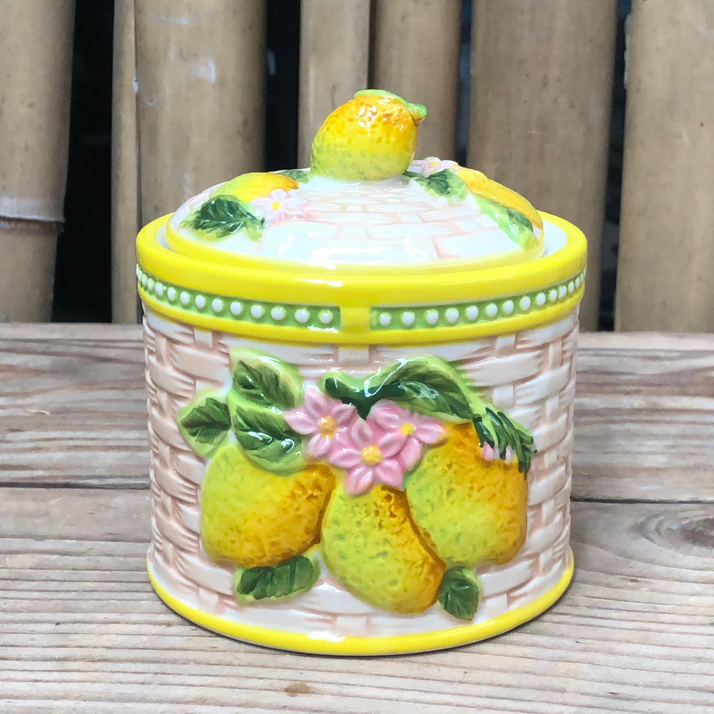 Fruit Ceramic Cannister Colorful 4x4.5 inch