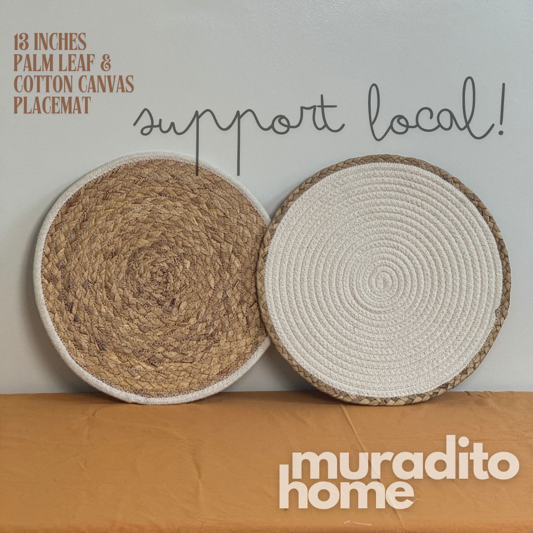 MURADITOHOME Crisanto & Luningning Water Hyacinth with Cotton Cloth 13 inches
