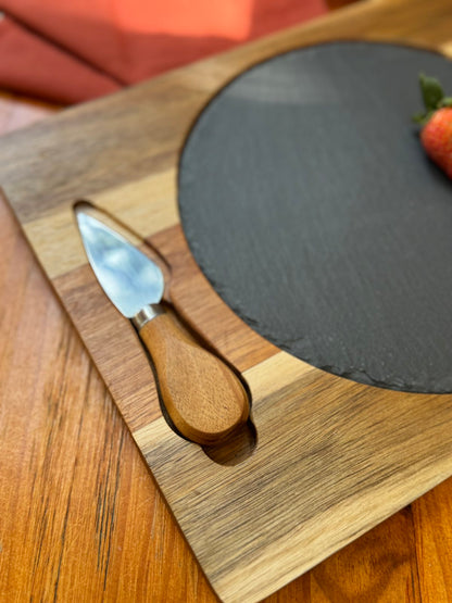 Lumira Cheese Board & Knives with Slate