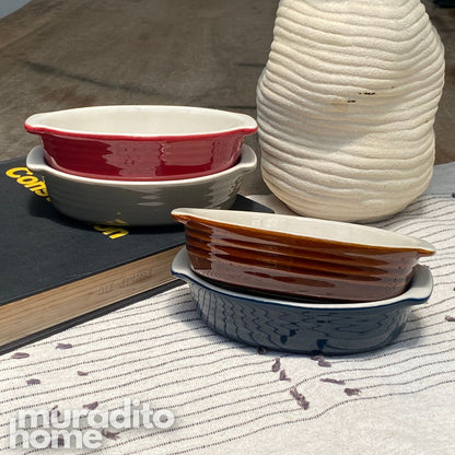 MURADITOHOME Kasure Ceramic Oval Baking Dish Collection