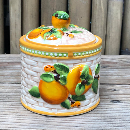 Fruit Ceramic Cannister Colorful 4x4.5 inch