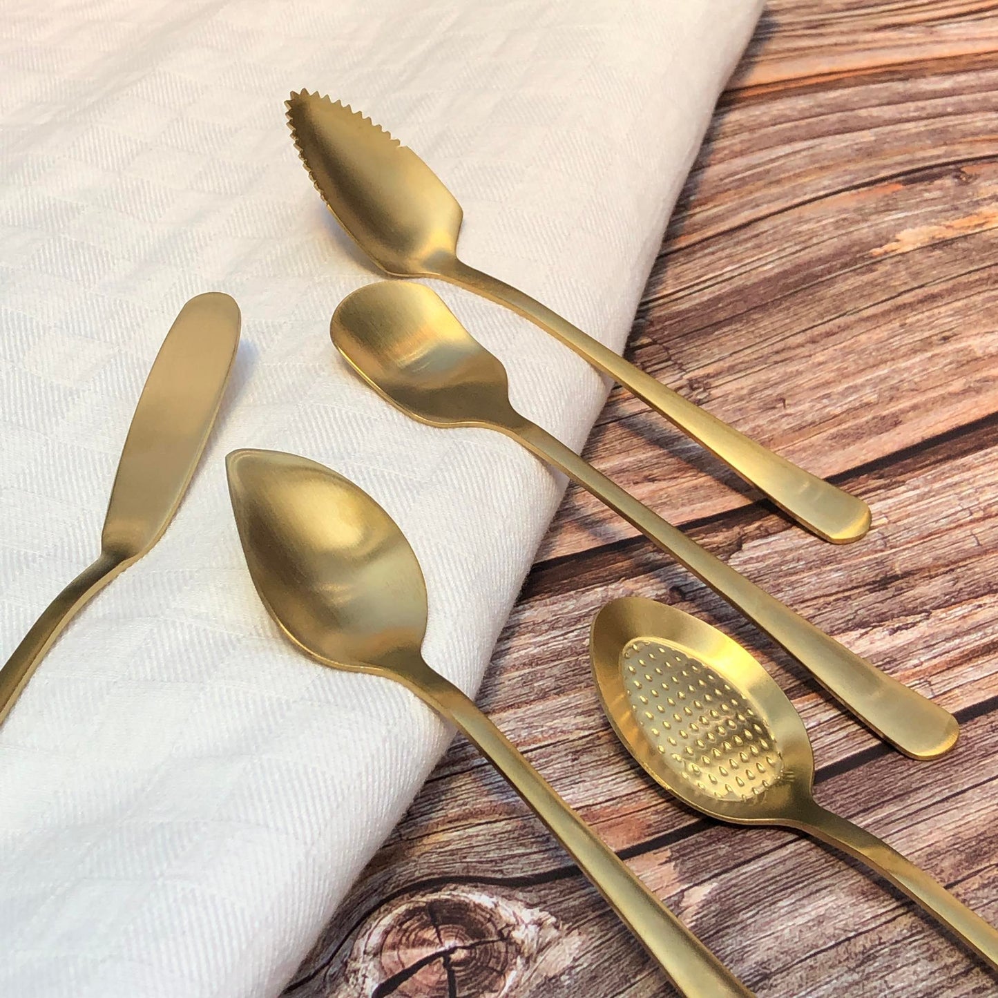 Keanu 5pcs Gold Spoon Stainless Cutlery Set