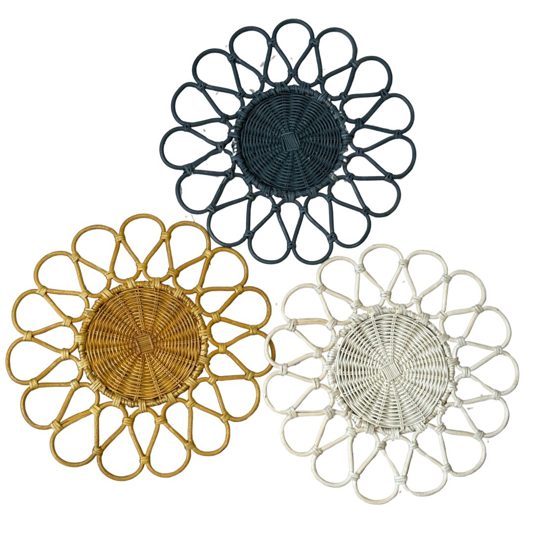 MURADITOHOME Local Rattan Placemats 13.5 inches Native