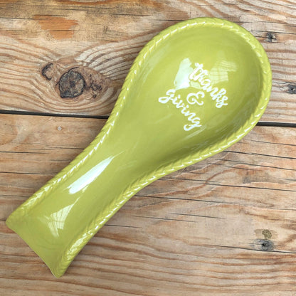 Ceramic Spoon Rest 8.5x4x1.5 inch
