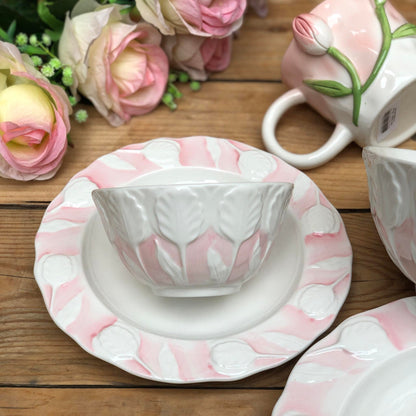 Maria Pink Ceramic Dinnerware Plate Collection