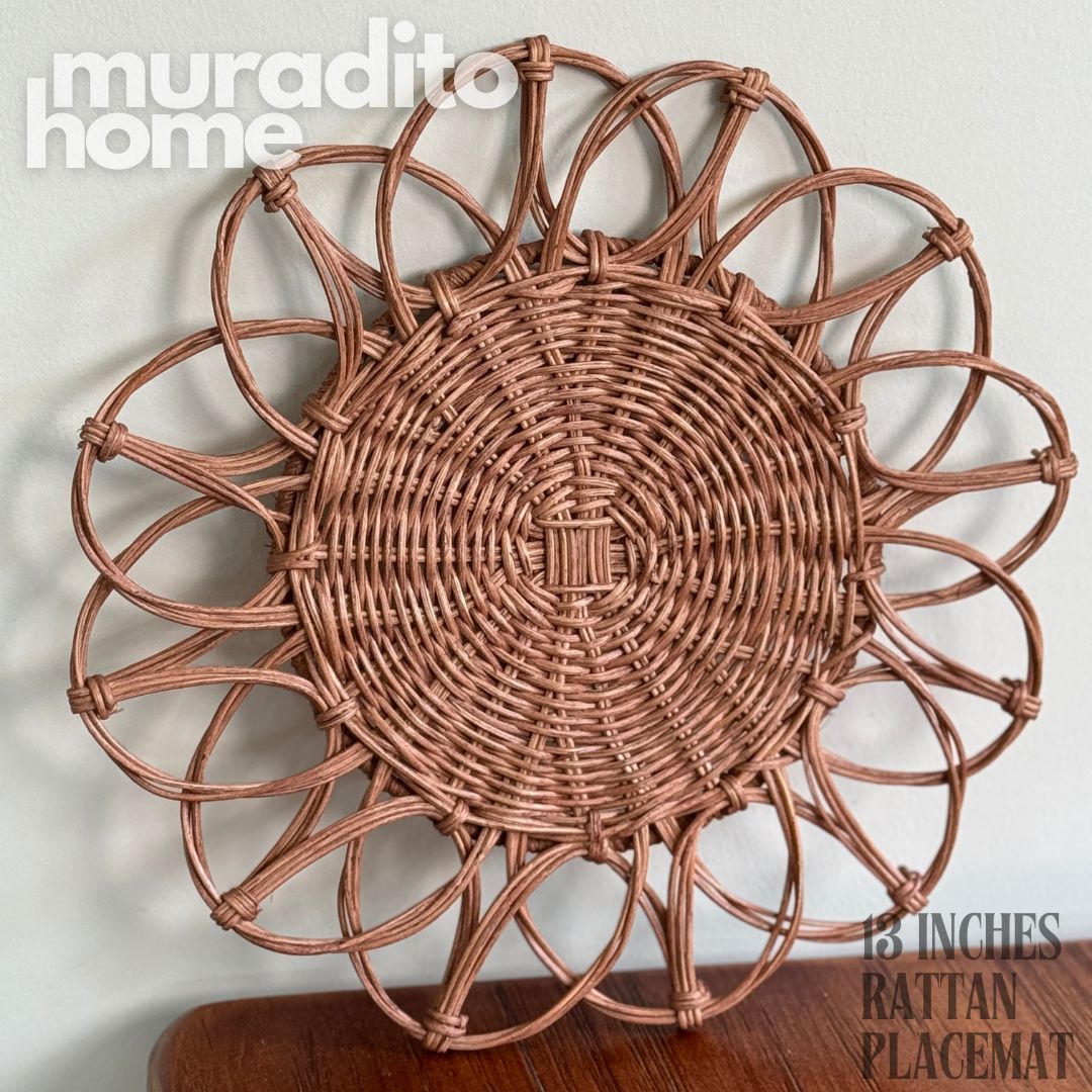 MURADITOHOME Local Rattan Placemats 13.5 inches Native