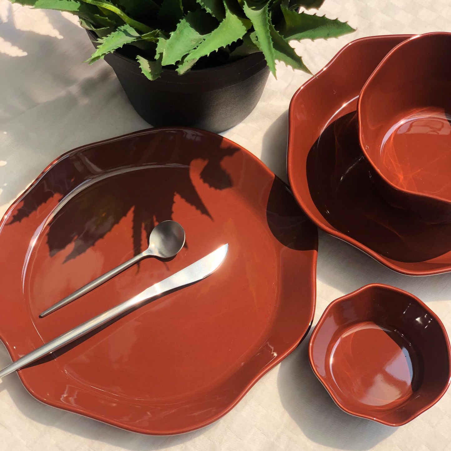 Lori Plate Orange 10.75 inch Lori Plate Orange 9x2 Lori Bowl Orange 5.75x3.25 Lori Bowl Orange 4x2