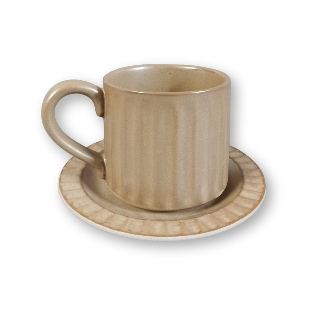 MURADITOHOME Kivra Stoneware Cup and Saucer Collection