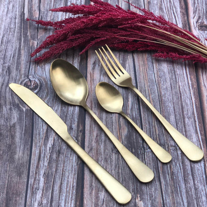 Brynner 4 pcs Matte Polish Cutlery Set ( Spoon, Fork, Knife & Teaspoon )