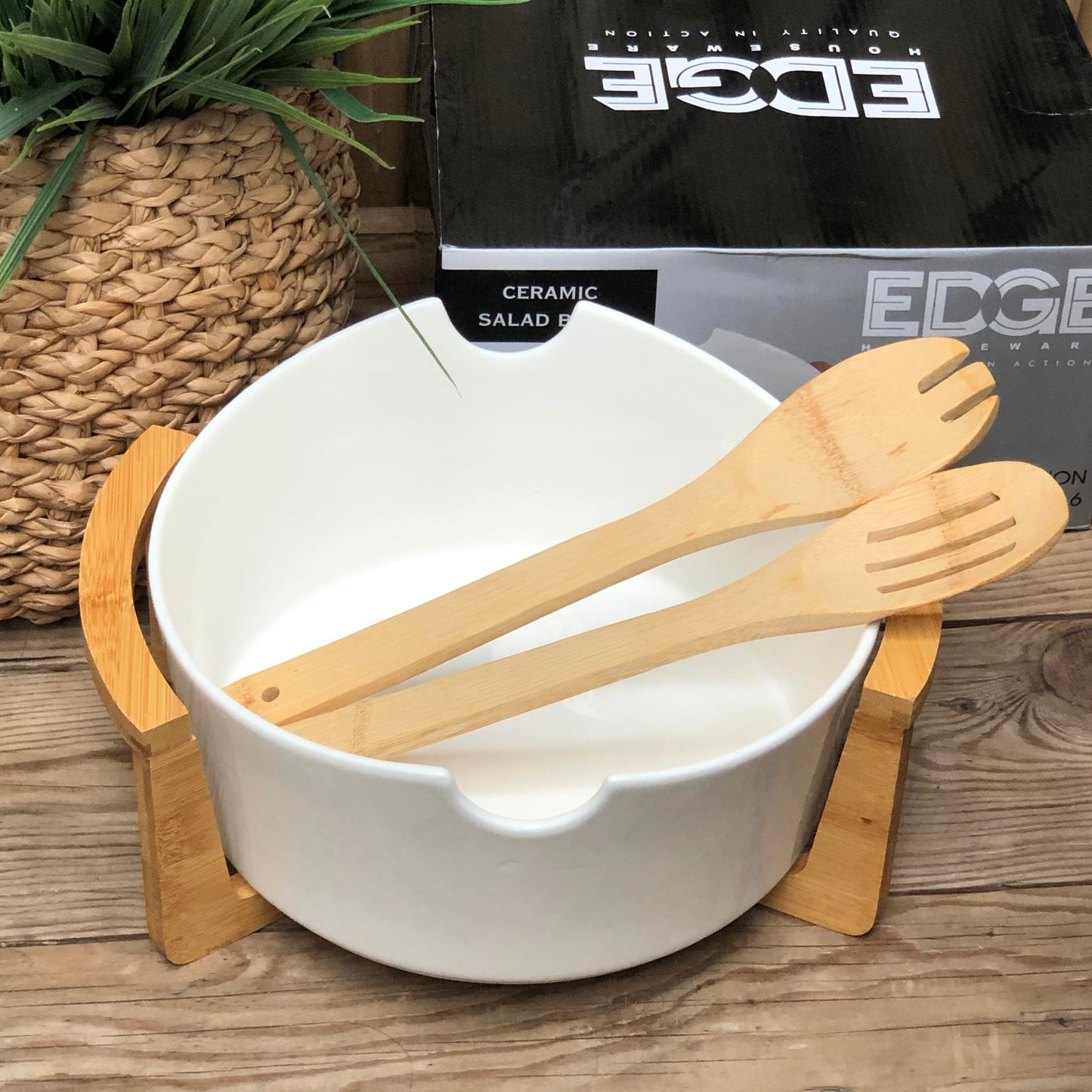 Ceramic Salad Bowl 10x8.75x4 inch w/ Box